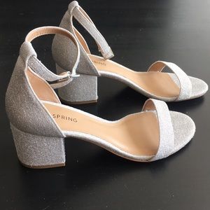 Silver Block Heels